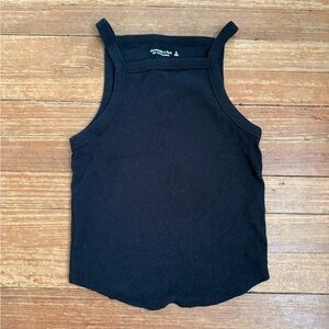 Abercrombie & Fitch Black Ribbed Curved Hem Women's Tank Top Size Medium